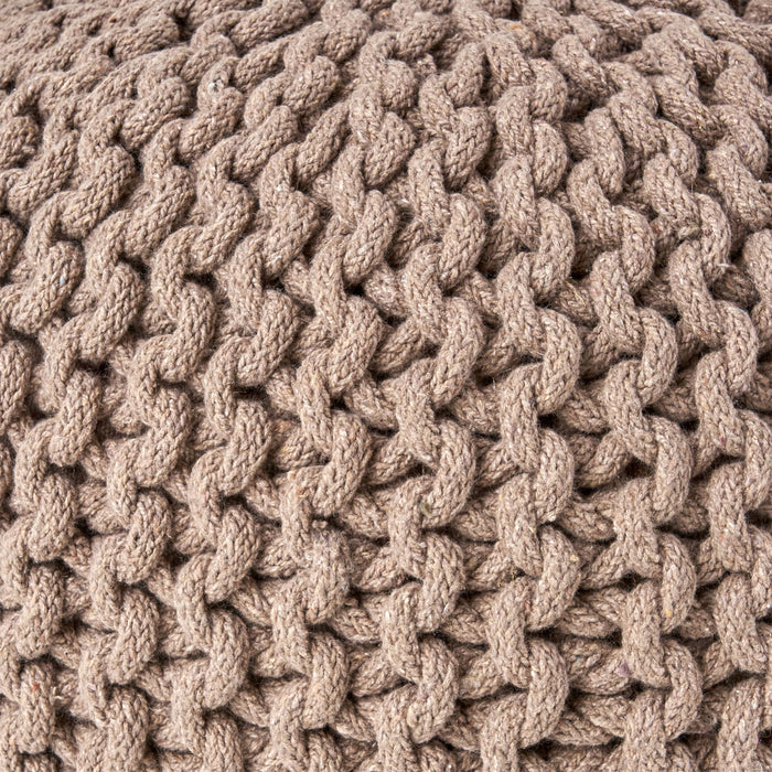 Moro - Knitted Cotton Round Pouf With Pumpkin Shape