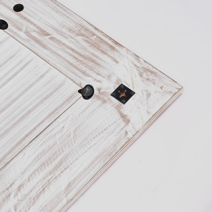 Handcarved Rectangle Mirror Accent With 3mm Glass - Antique White