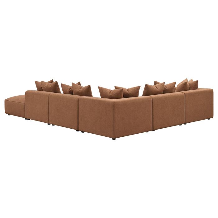 Colleen - 6 Piece Modular Sectional With Tight Seats - Terracotta
