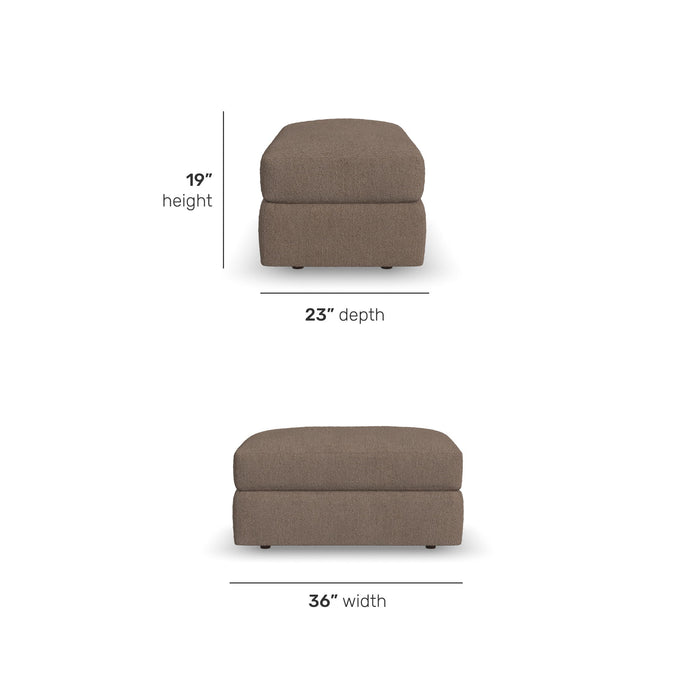 Chevy - Fabric Ottoman Pouf - Brown