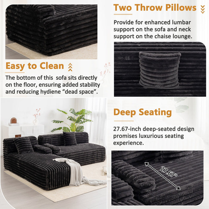 Cloud Sectional Sofa Upholstered Couch Free Combined Sofa