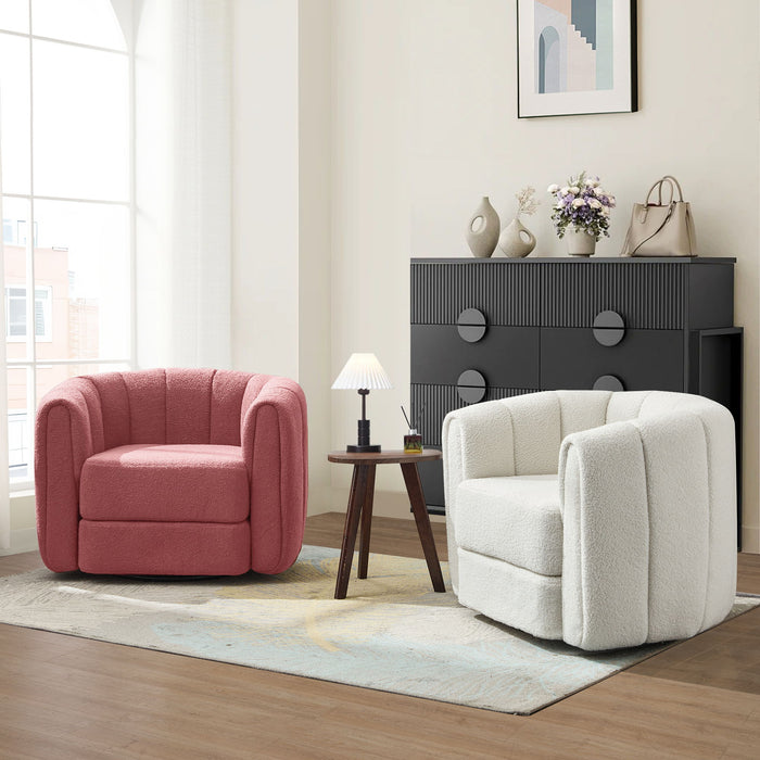 Swivel Accent Chair Wide Upholstered For Living Room
