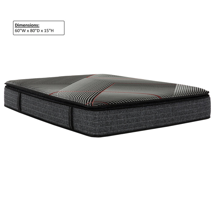 15" Euro Top Gel Memory Foam Hybrid Mattress With Pocket Coils, Cooling & Edge Support - Black - Queen