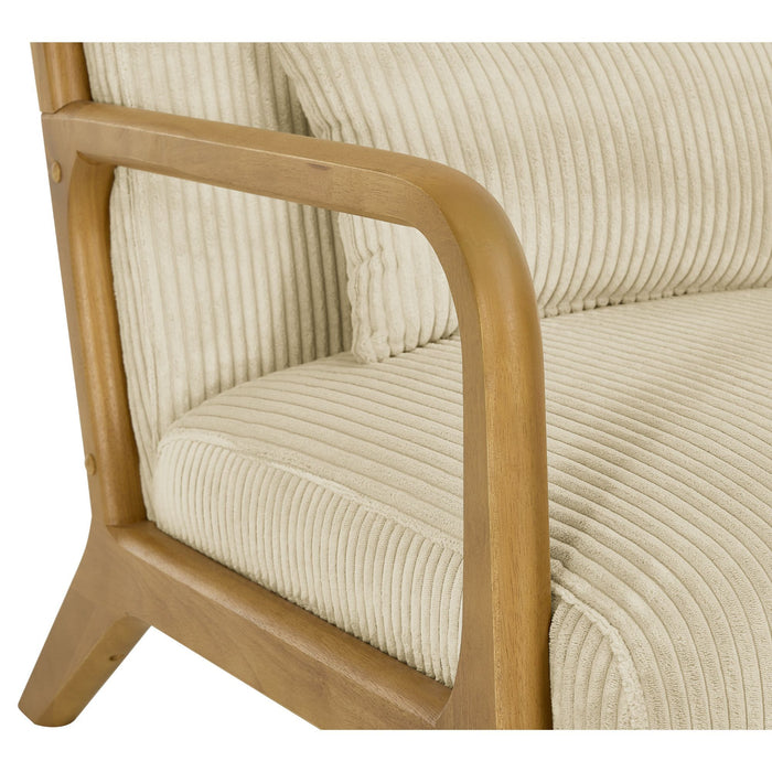 Upholstered Armchair With Back Support Pillow