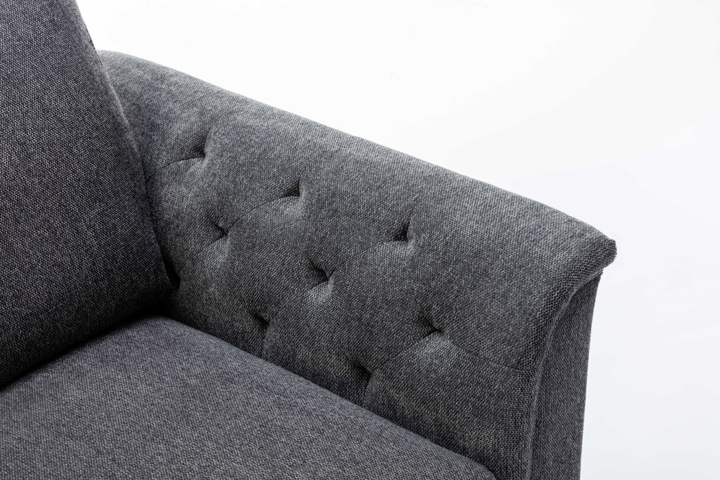 Stanton - Chair With Tufted Arms - Dark Gray