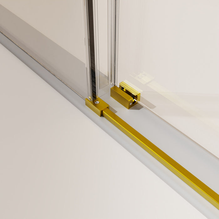 Frameless Single Sliding Soft Close Shower Doors, 5/16" Sgcc Tempered Glass