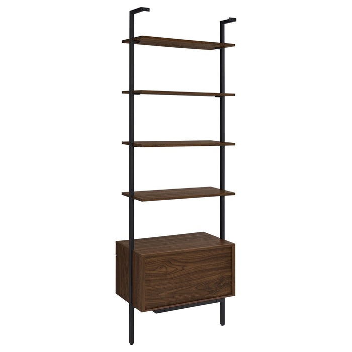 Wendell - 4 Shelf Storage Wall Bookshelf - Walnut