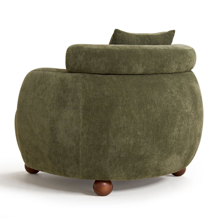 Clubchair, Bucket Chair, Decorative Sofa With Pillow, For Living Roon - Olive Green
