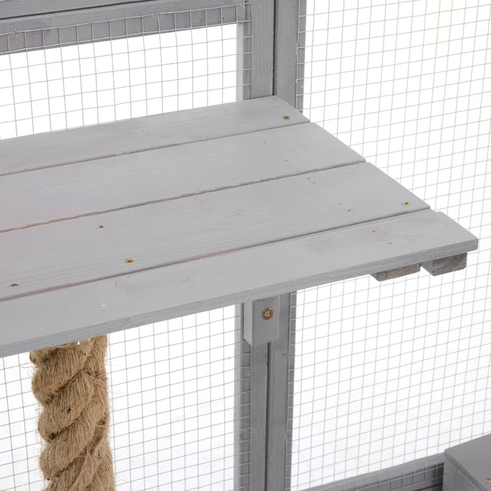 Outdoor Cat House, Diy Cat Enclosure Catio With Double Enter Doors