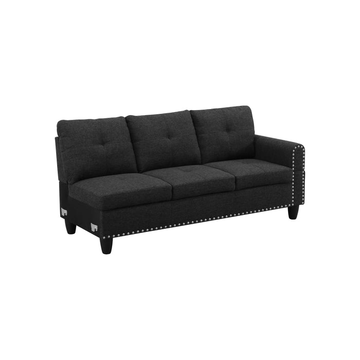 L - Shaped 3 Piece Sectional Sofa With Chaise, Storage Ottoman & Cup Holders