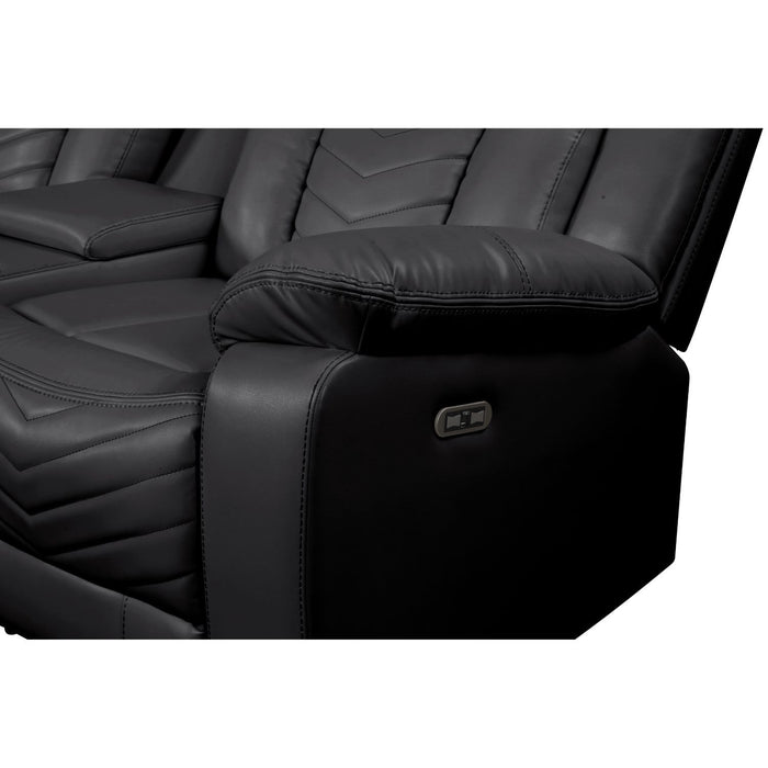 Challenger - Recliner Sectional Sofa, Built In USB, C Ports & Bluetooth