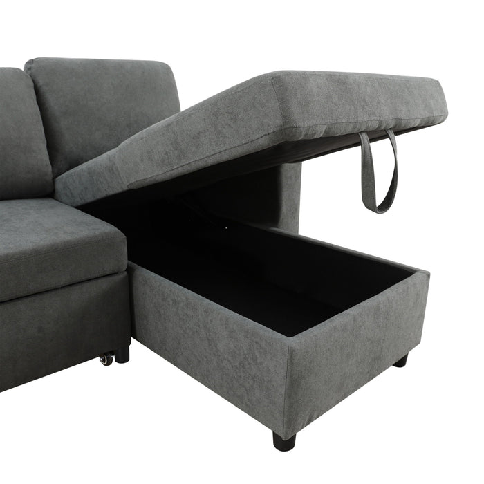 L - Shaped Convertible Sofa Bed With Storage Chaise