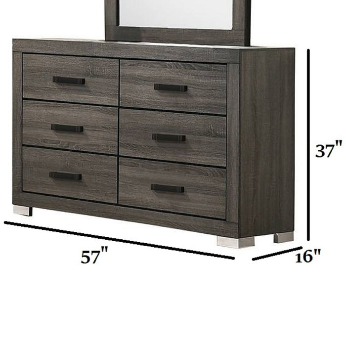 1 Piece Dresser Bar Handle Bedroom Furniture - Gray