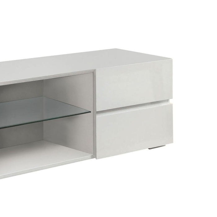 Glossy 4 Drawer TV Console - White