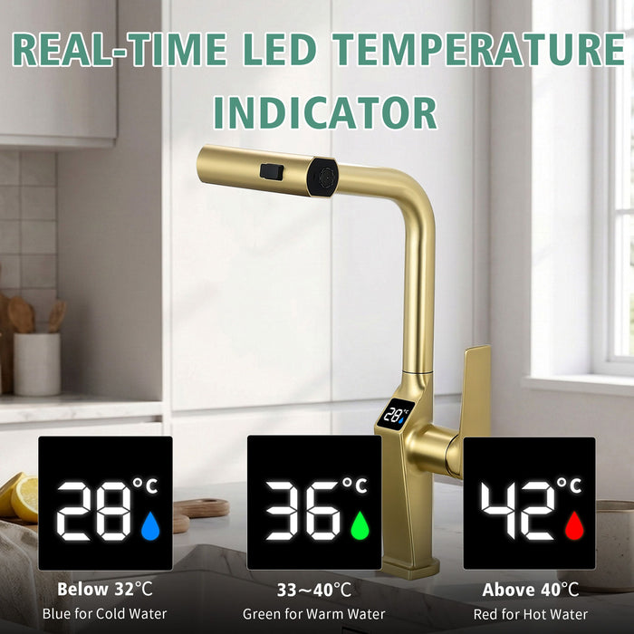 Touchless Kitchen Faucet With LED Display