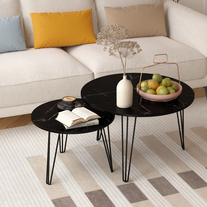 Round Nesting Coffee Table For Living Room (Set of 2)