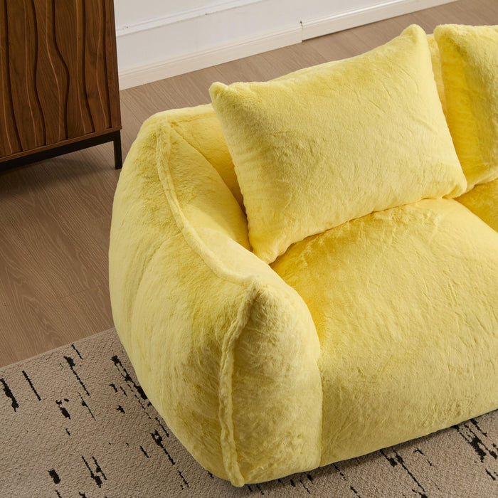 Giant Bean Bag Couch, Ultra Soft Fluffy Loveseat For Living Room