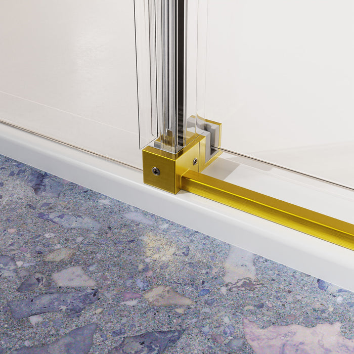 Frameless Single Sliding Shower Door, Sgcc Tempered Glass, Reversible
