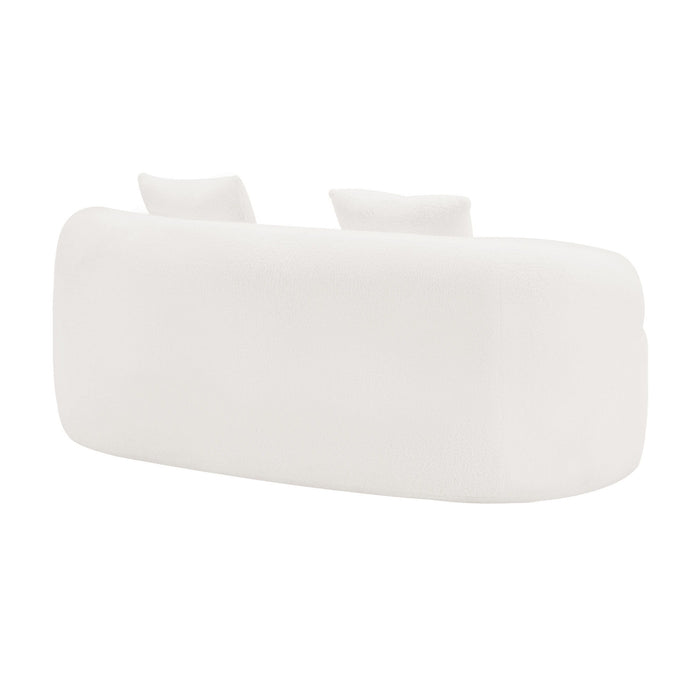Curved Loveseat Sofa With Round Armrest