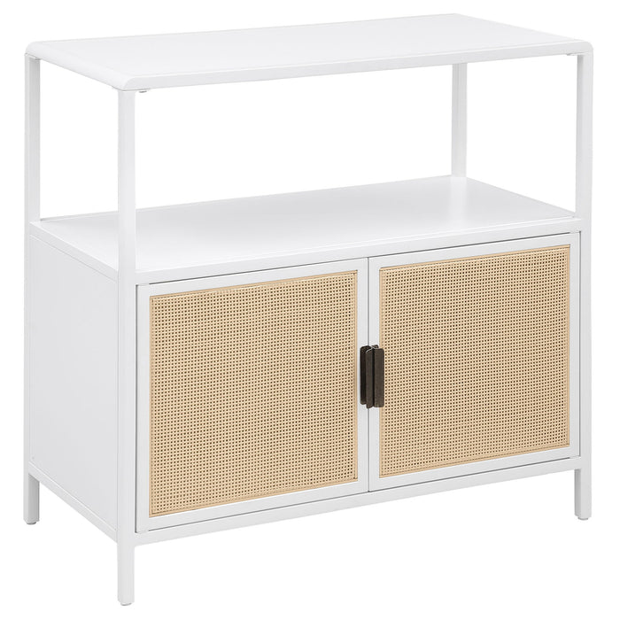Kenneth - 2 Door Radio Weave Accent Cabinet - White