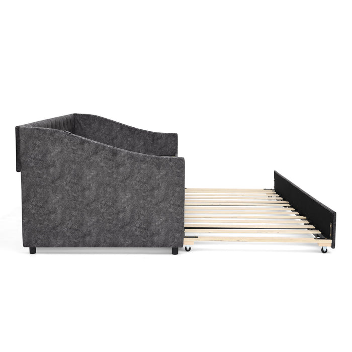 Upholstered Daybed With USB Charging & Pull Out Bed