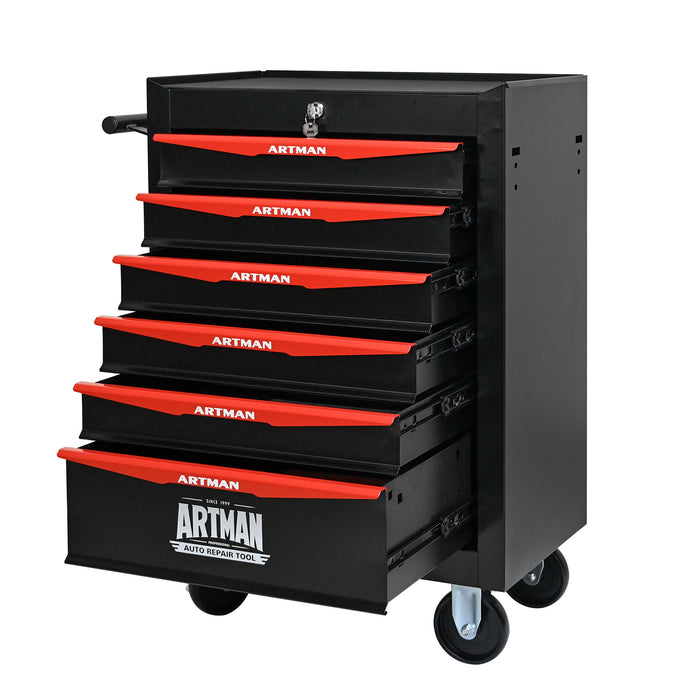 Rolling Metal Tool Chest With Drawers, Steel Storage Cabinet With Ball Bearing Slides
