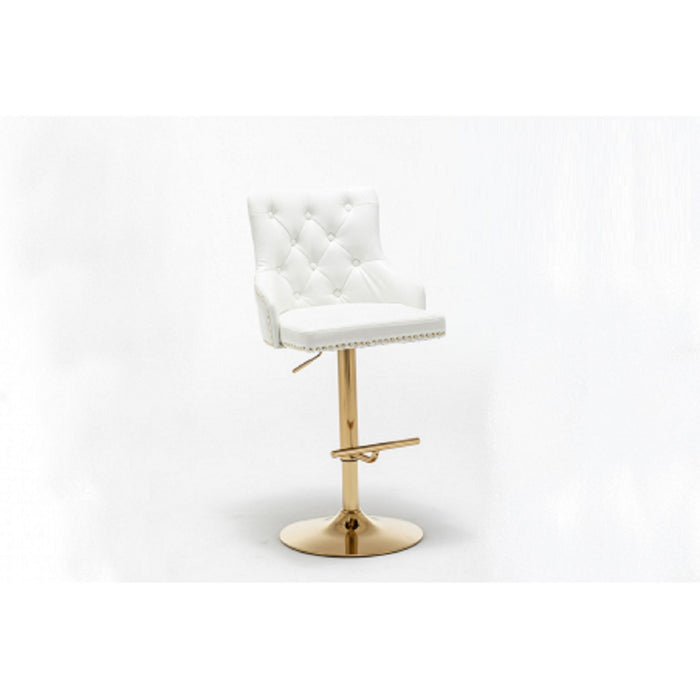 Adjustable Swivel Bar Stool With Nailhead Trim (Set of 2)