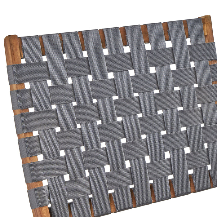 Solidago - Outdoor And Strapping Belt Folding Chairs, (Set of 2) - Black / Brown