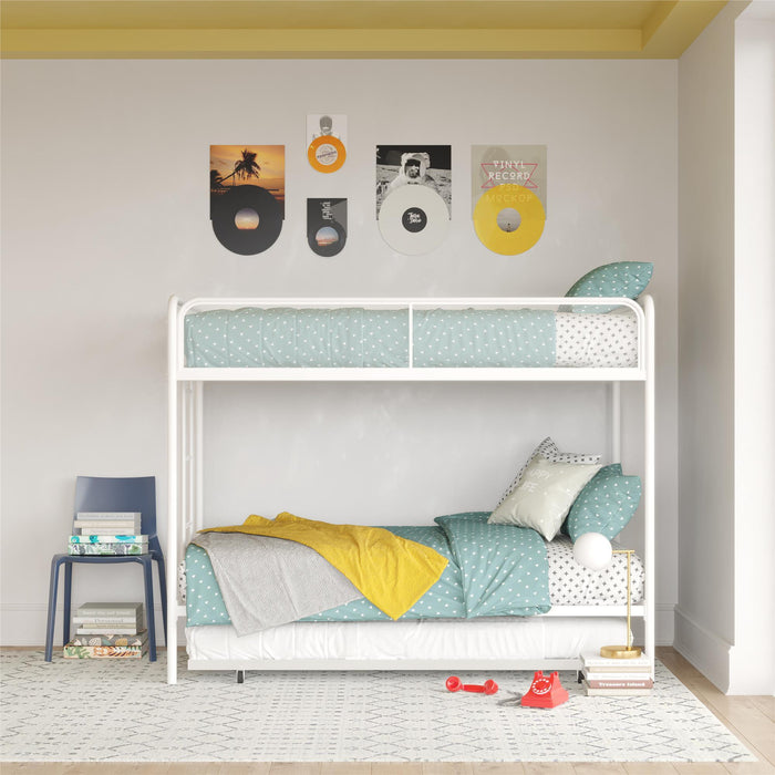 Isaiah - Triple Twin Metal Bunk Bed - Off White