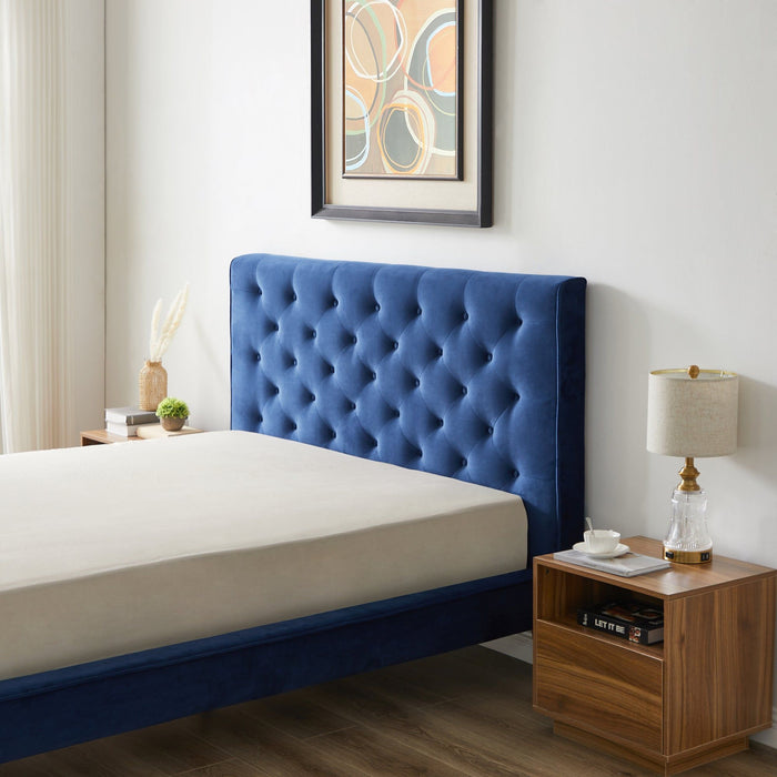 Dillon - Mid-Century Velvet Platform Bed