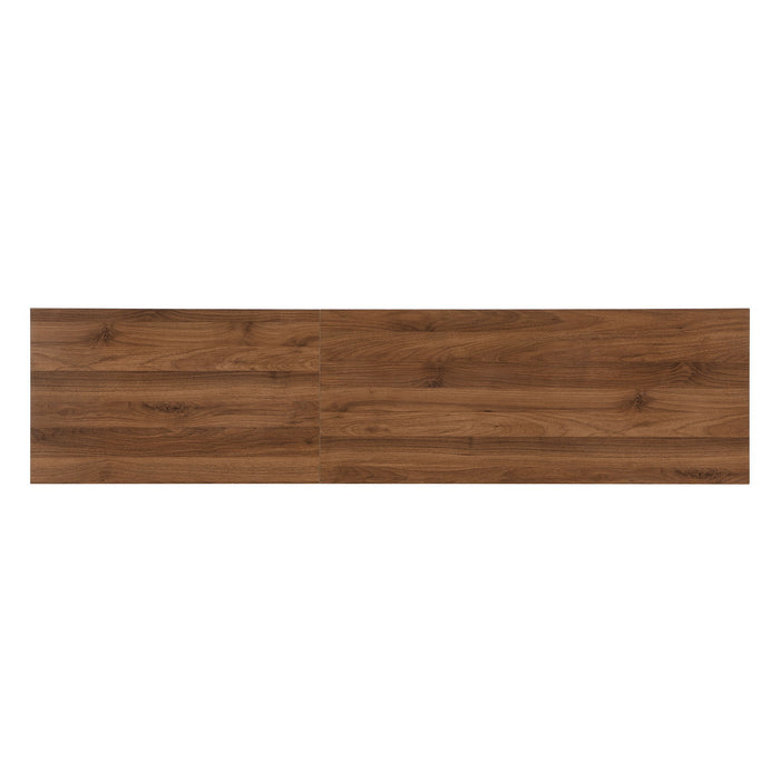 TV Stand With LED Lighting, Soft Closing Hinges, Cable Management - Walnut