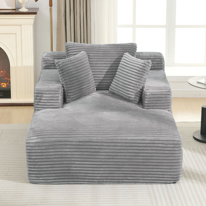 Modern Full Compressed Chaise Lounge Sofa Bed With Removable Pillows