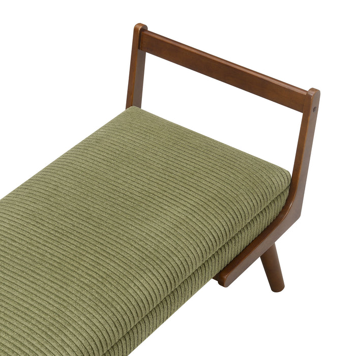 Mid-Century Bench With Wood Legs