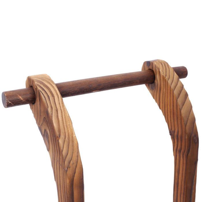 Wooden Wagon Planter Box Mobile Garden Planter With Wheels Handle Drain Hole Wood - Brown