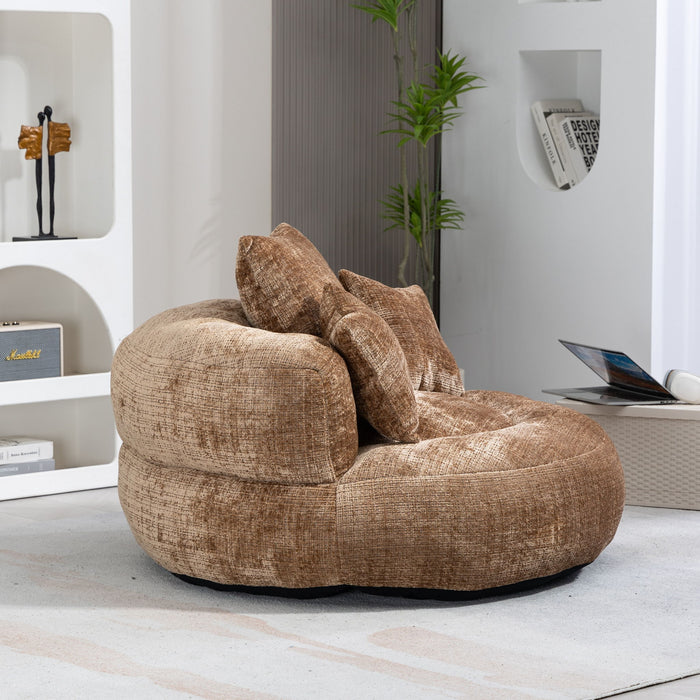 Lazy Sofa High Back Bean Bag Chair Couch With 3 Pillows