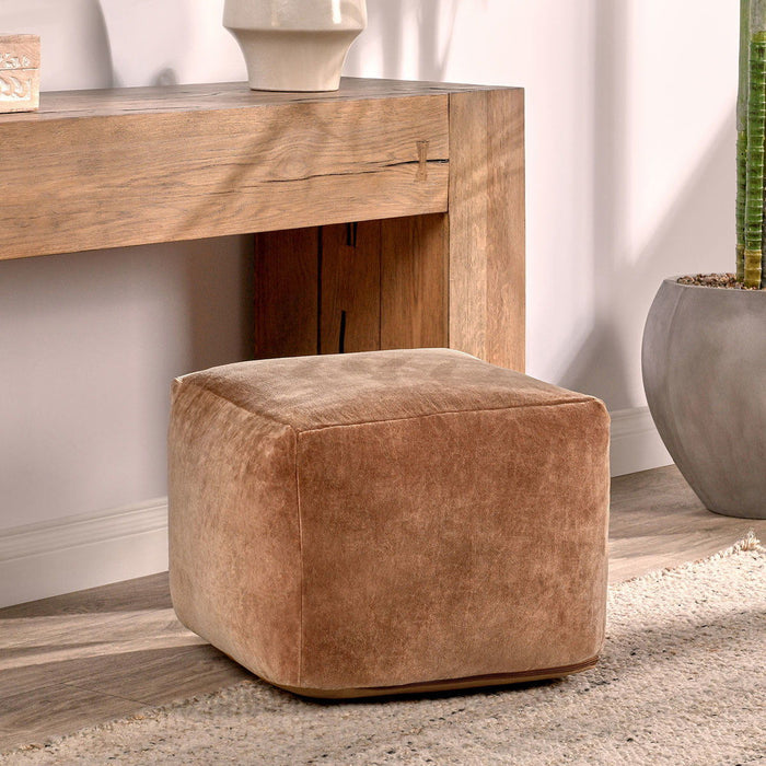 Heirloom - Velvet Pouf - Hazel