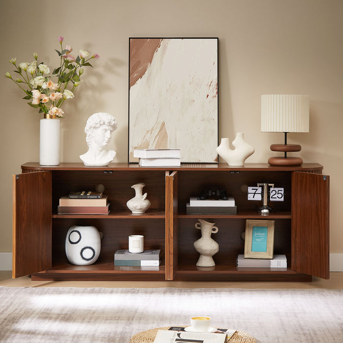 Contemporary Sideboard Storage Cabinet TV Stand With Wave Pattern