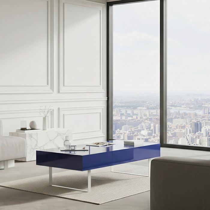 Rectangular Coffee Table With Hidden Storage