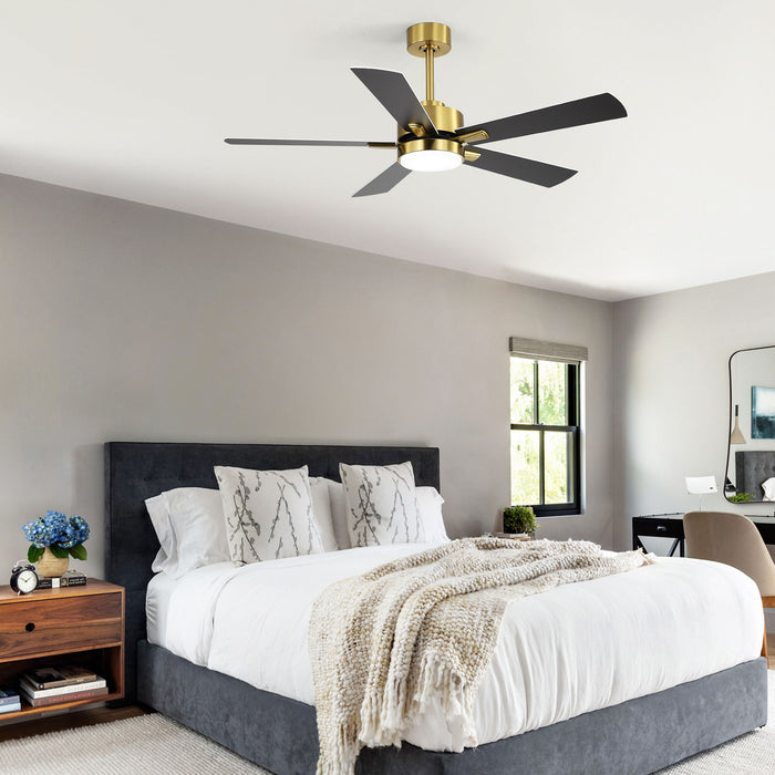 Reversible DC Motor Ceiling Fan With Dimmable LED Light For Living Room