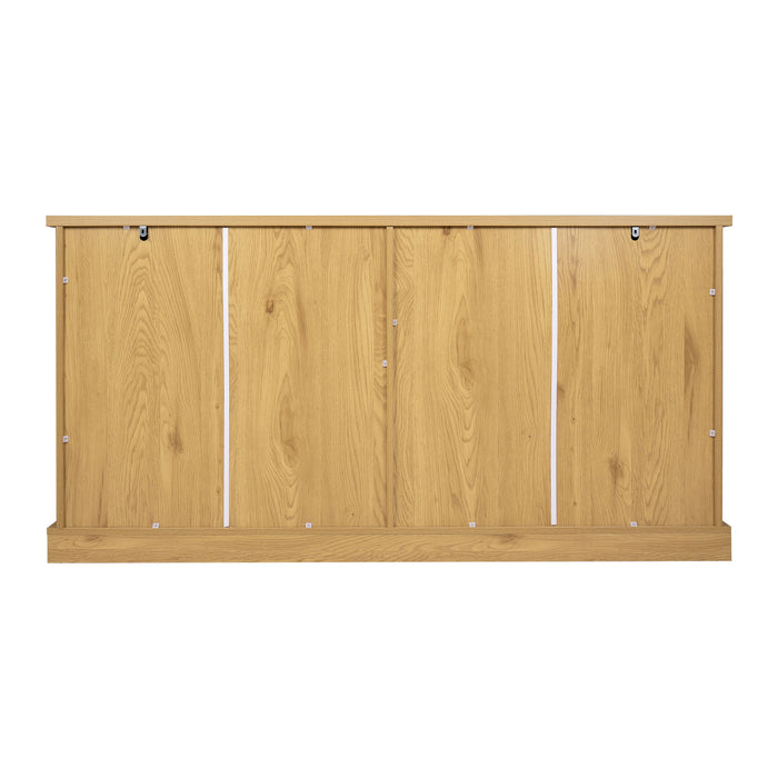 Sideboard Cabinet With 4 Drawers And 4 Arched Glass Doors