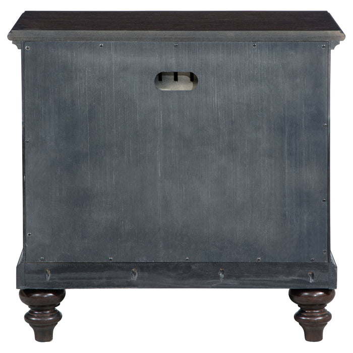 Berwick - 1 Drawer Nightstand With Open Cubby - Dark Oak