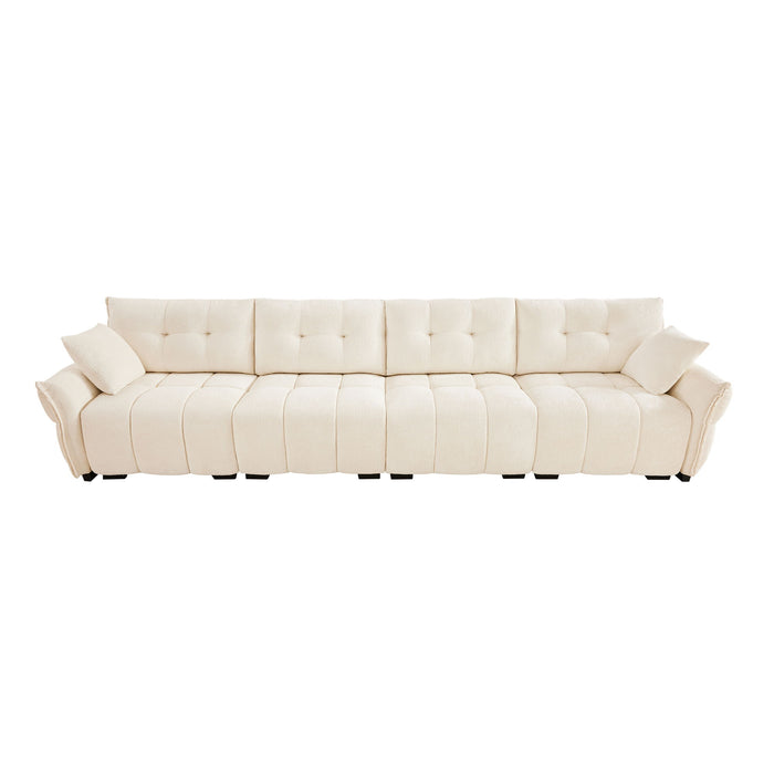 Modern Sofa & Pillows, Textured Cover, High Rebound Cushions