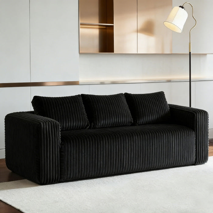 Cloud Loveseat Sofa Couch, Compressed - Black