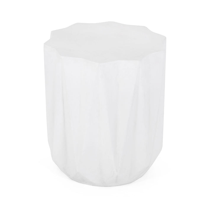 Outdoor Lightweight Concrete Side Table - Antique White