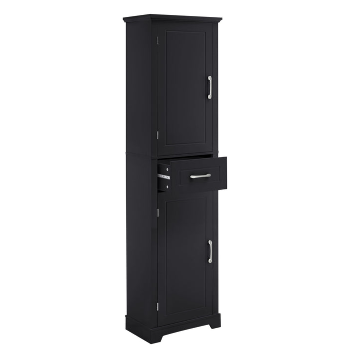 Tall Freestanding Bathroom Storage Cabinet With 2 Doors And Adjustable Shelves