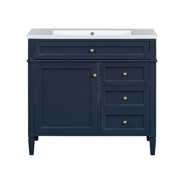Bathroom Vanity & Top Sink, Modern Bathroom Storage Cabinet With 2 Drawers And A Tip-Out Drawer