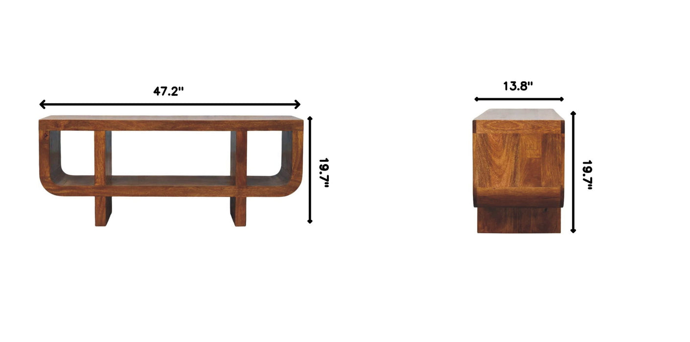 Orion - Curved Media Unit - Brown