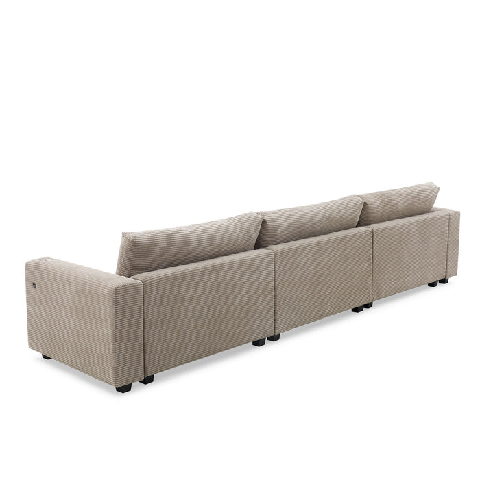 Oversized Sectional L Shaped Cloud Couch With USB Charging Port Cup Holder Deep And Wide Seat Sofa With Chaise Comfy