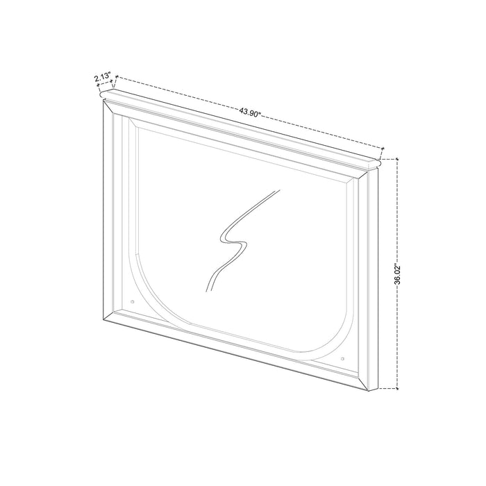Uriuni - 5 Piece King Bedroom Set With Panel Headboard And LED Lighting - Gold / White