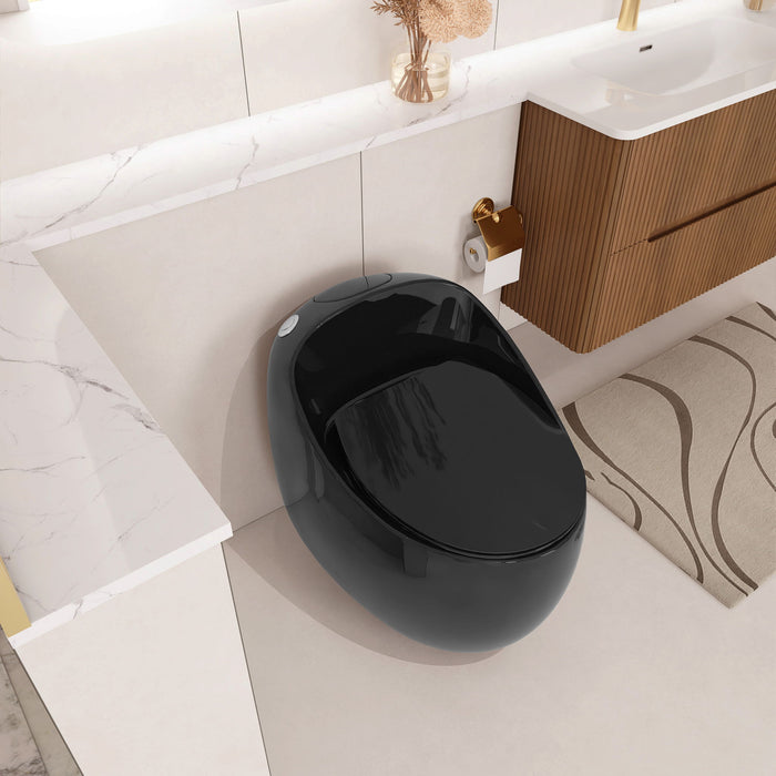 Modern Egg Shape Toilet 1.28 Gpf Single Flush Ceramic